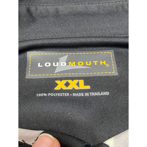 Loudmouth Mens XXL Black Multi Color Abstract Swirl Short Sleeve Golf Polo Shirt - Picture 2 of 8